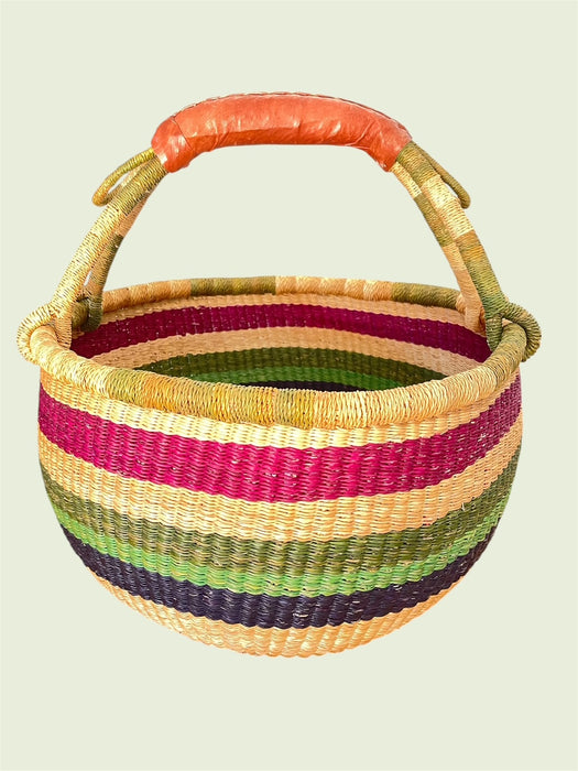 Einkaufskorb handgeflochten aus Ghana – robust, nachhaltig & fair
