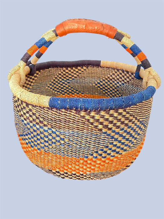Einkaufskorb handgeflochten aus Ghana – robust, nachhaltig & fair
