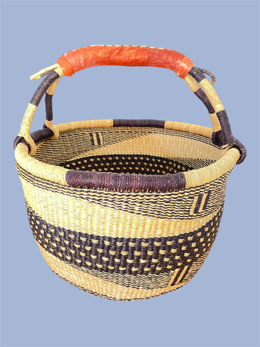 Einkaufskorb handgeflochten aus Ghana – robust, nachhaltig & fair