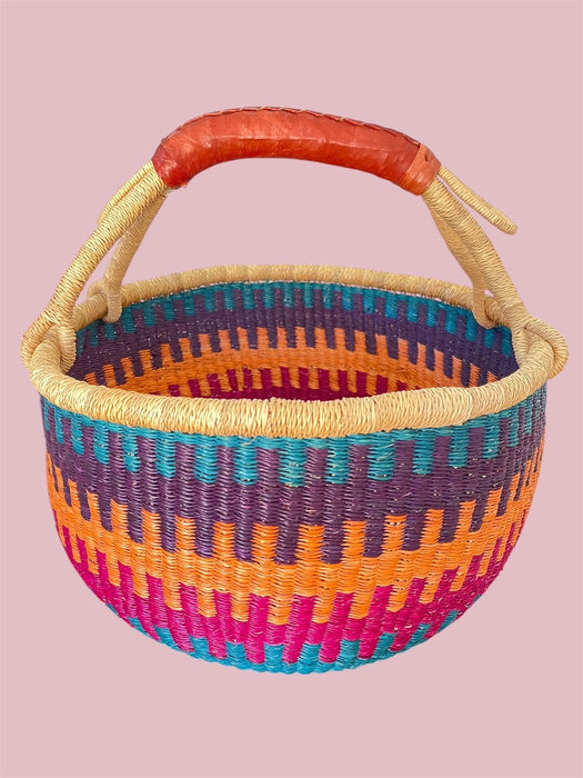 Einkaufskorb handgeflochten aus Ghana – robust, nachhaltig & fair