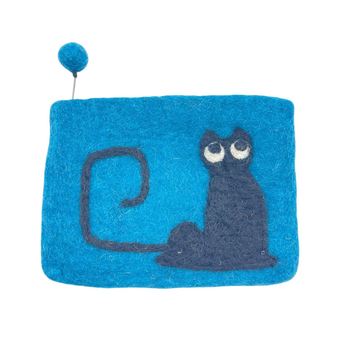 Filz-Täschchen – Mitzekätzchen blau