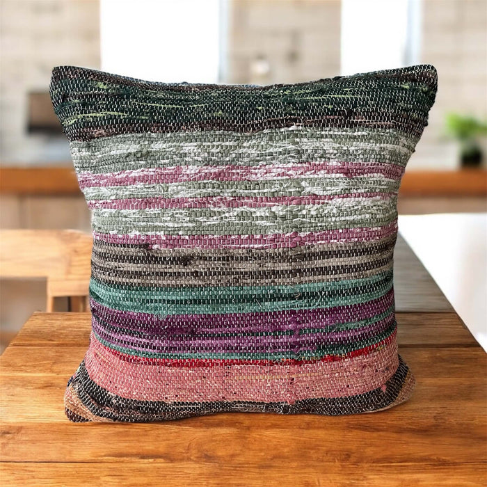 Recyceltes Baumwoll Kissen – Shabby Chic Sonnenaufgang, Wendekissen mit zwei Seiten