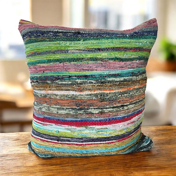 Recyceltes Baumwoll Kissen – Shabby Chic Morgenlicht, Wendekissen mit zwei Seiten