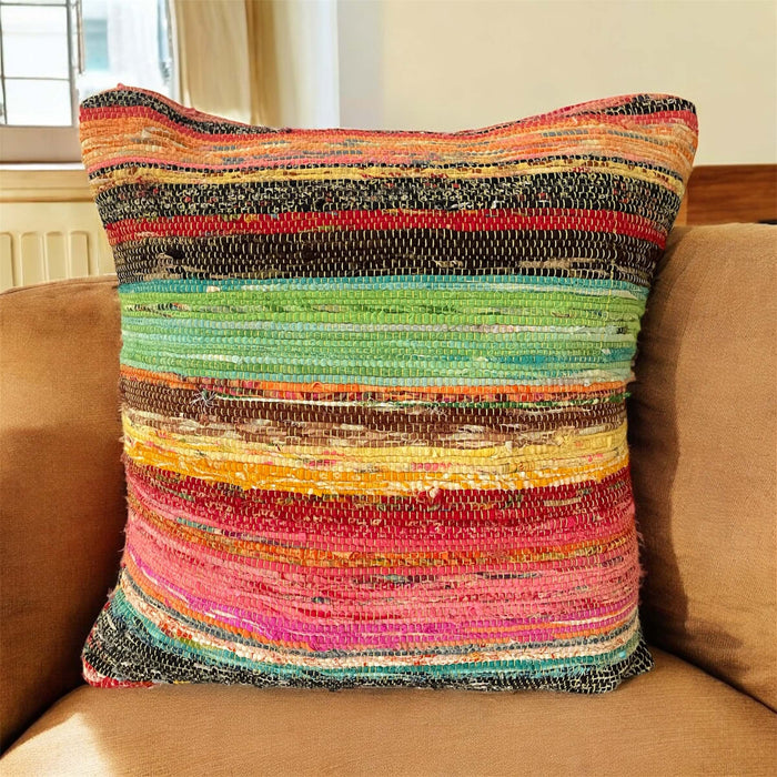 Recyceltes Baumwoll Kissen – Shabby Chic Wüstenglut, Wendekissen mit zwei Seiten