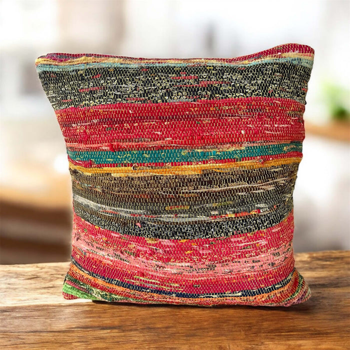 Recyceltes Baumwoll Kissen – Shabby Chic Wüstenglut, Wendekissen mit zwei Seiten