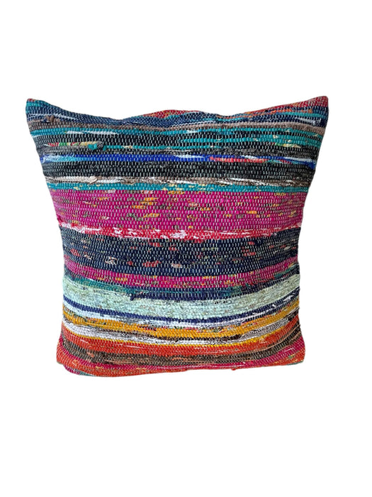 Recyceltes Baumwoll Kissen – Shabby Chic Dünenwind, Wendekissen mit zwei Seiten