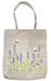 Handbestickte Einkaufstasche aus Baumwolle mit Lavendelblüten-Motiv und Reissverschluss
