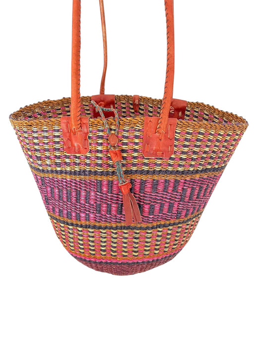 Handgeflochtene Basket Bag aus Elefantengras, Umhängetasche aus Ghana