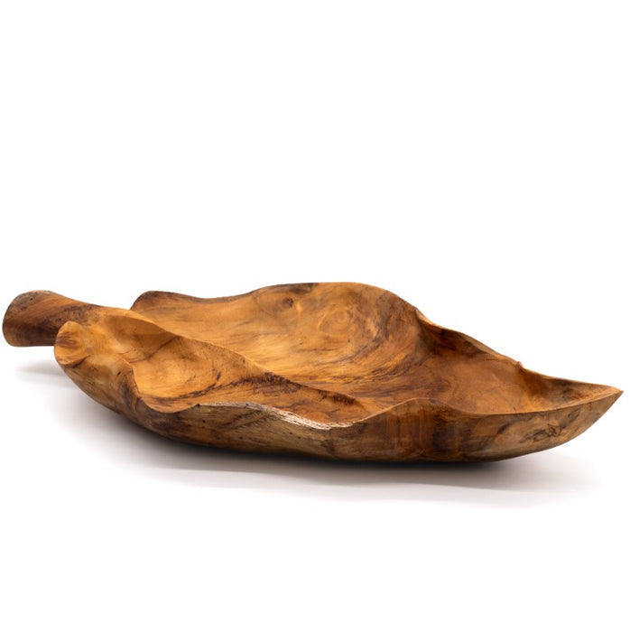 Teakholz Obstschale – Grosse Blattform