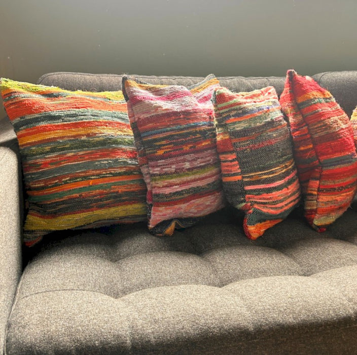 Recyceltes Baumwoll-Kissen – Shabby Chic Wüstenlicht