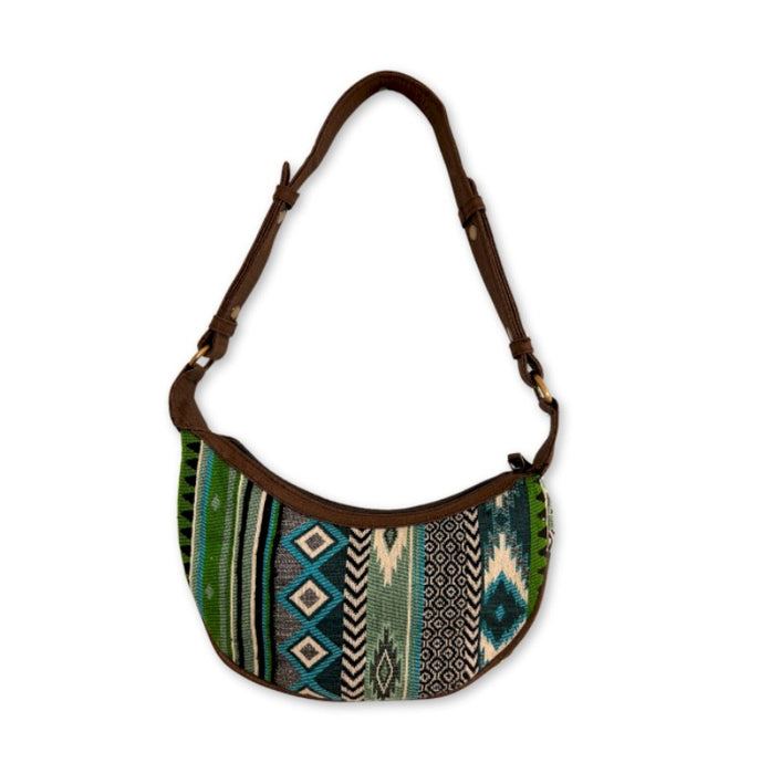 Jacquard Hobo Bag – Grün / Boho Muster