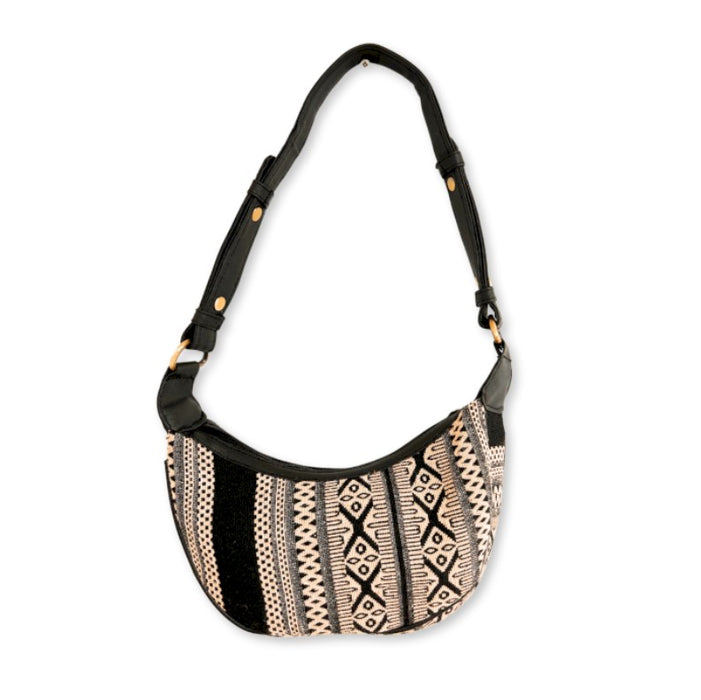 Jacquard Hobo Bag – Grau / Metro Muster