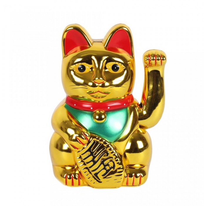 Glückskatze winkend Gold – Money Cat 15 cm | Symbol für Glück & Wohlstand