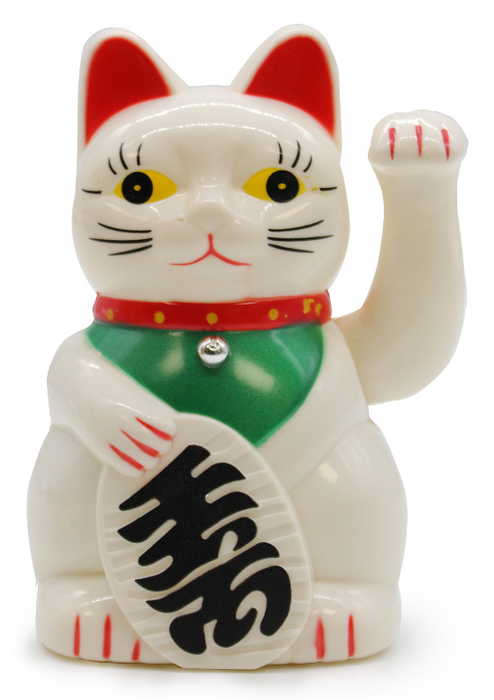 Glückskatze winkend 15 cm – Money Cat Weiss | Symbol für Glück & Wohlstand