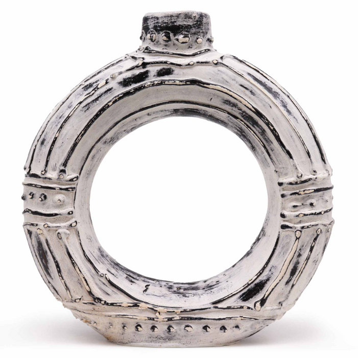 Donut-Vase aus Keramik – Creme (Gross)