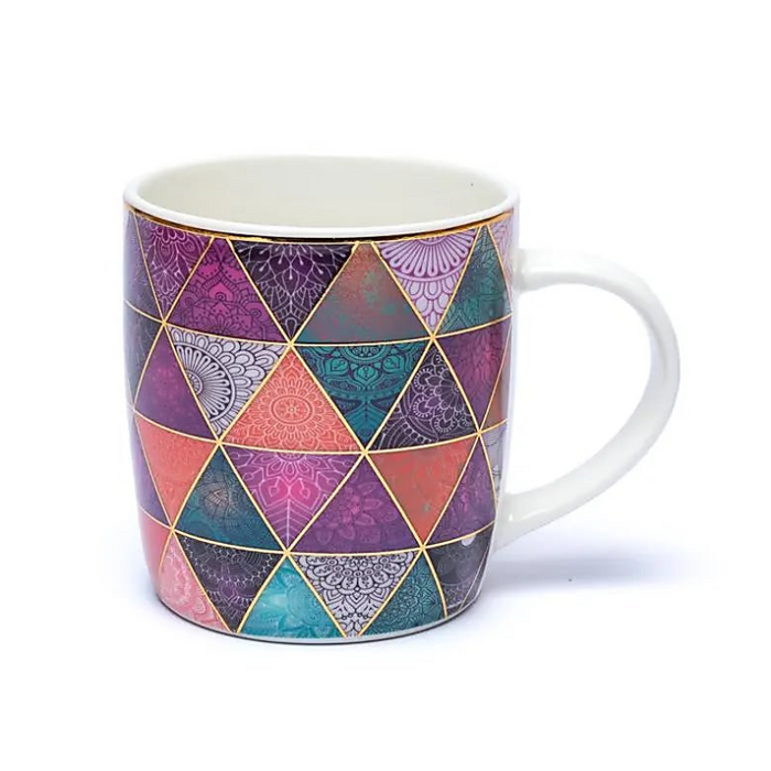 Teetasse mit Teesieb aus Edelstahl – Patchwork
