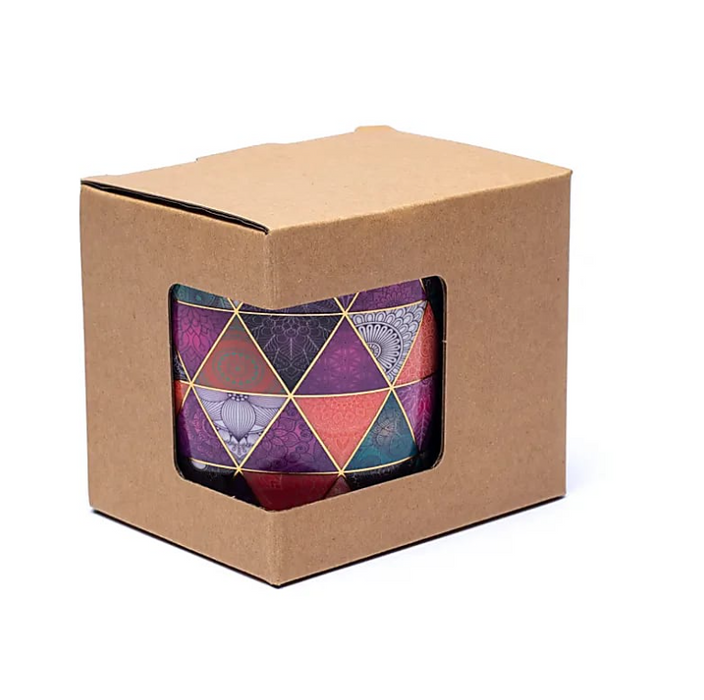 Teetasse mit Teesieb aus Edelstahl – Patchwork