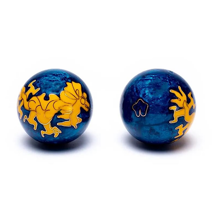 Klangkugeln „Yellow Dragon“ – Set aus zwei Kugeln (Ø 4cm)