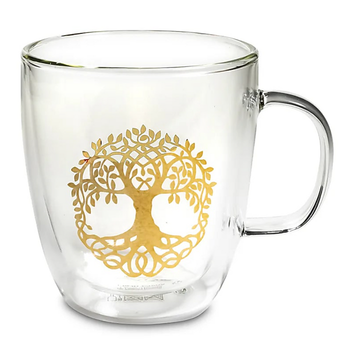 Doppelwandiges Teeglas „Baum des Lebens“ – Gold