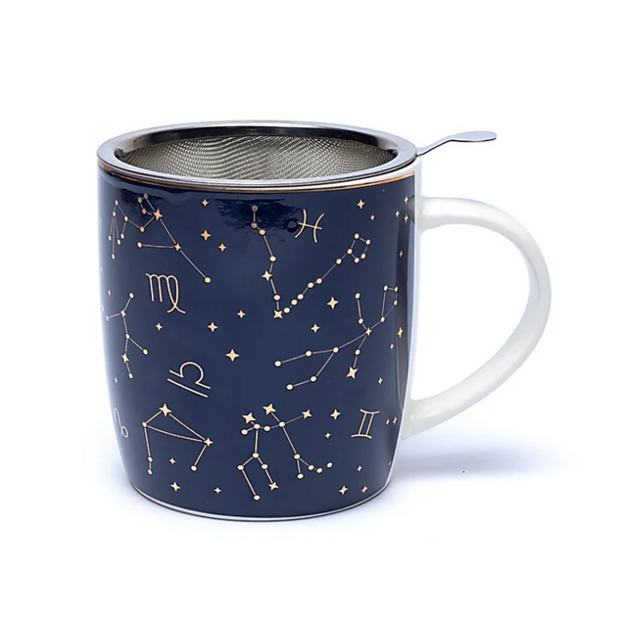 Teetasse mit Teesieb aus Edelstahl – Sternzeichen