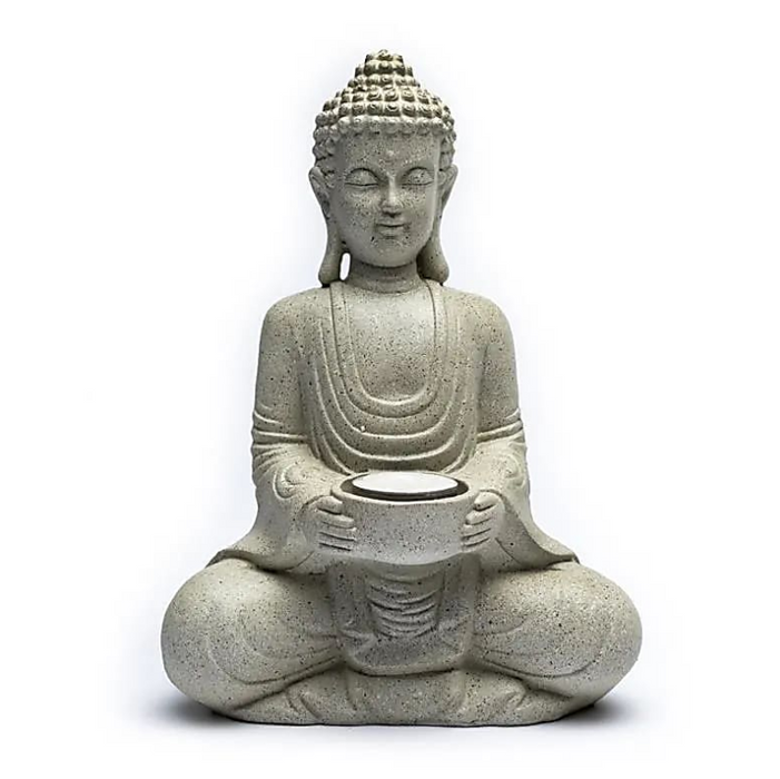 Meditierender Buddha mit Teelichthalter
