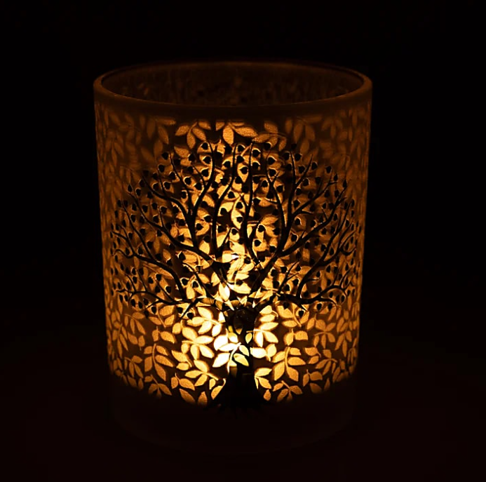 Baum des Lebens Teelichthalter – Frosted Metallic (Gross)