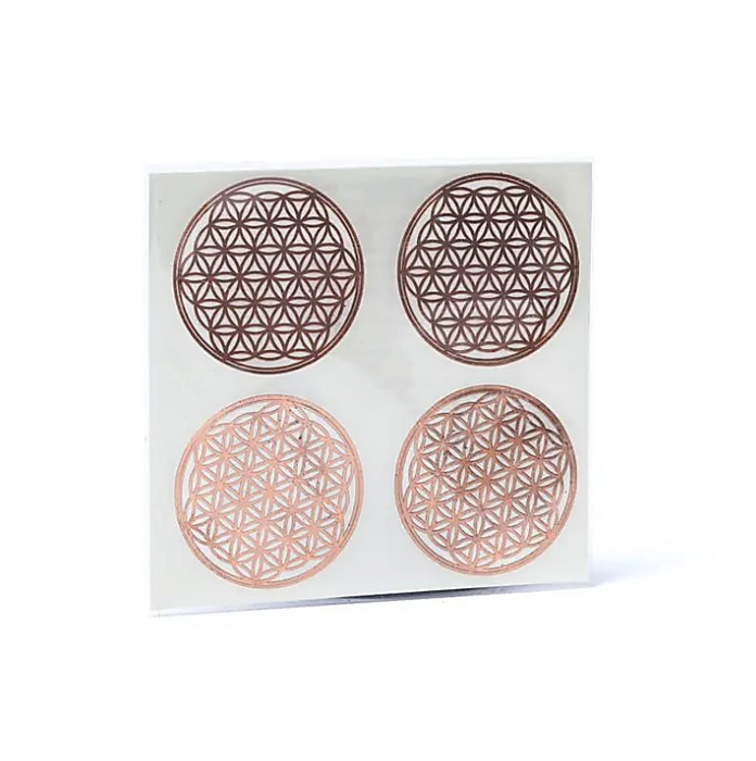 Metallsticker Blume des Lebens – Roségold (4er-Set)