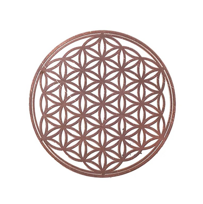 Metallsticker Blume des Lebens – Roségold (4er-Set)