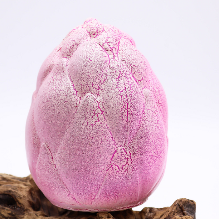 DriftGlow Tischlampe – Lotus Crackle Purple mit Treibholz