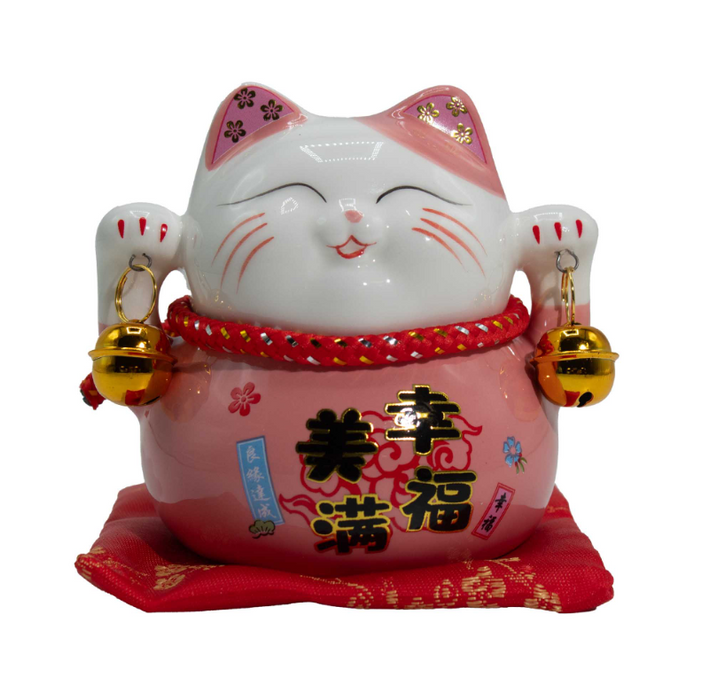 Winkekatze Spardose Rosa – Maneki Neko Glückskatze