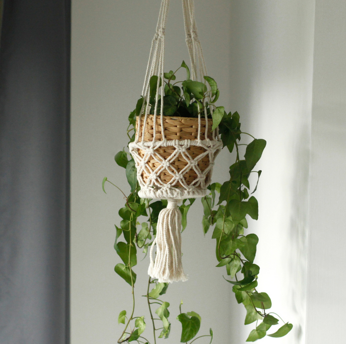 Makramee Pflanzenhänger – Boho Blumenampel