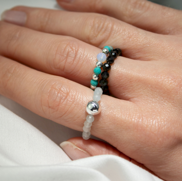 Edelstein Ring Set (3er Set) – Unendlicher Ozean