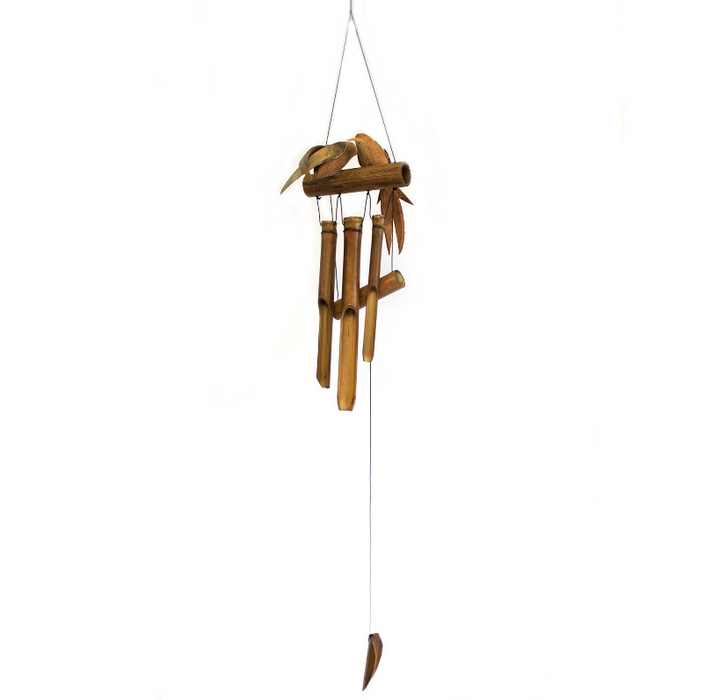 Kokosnuss Windspiel Vögel – Natürliches Klangspiel für Balkon & Garten