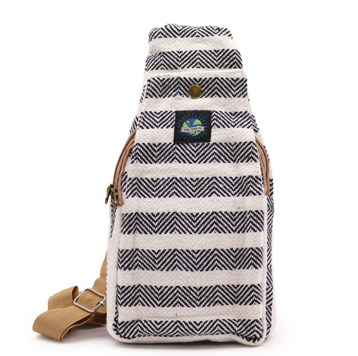 Crossbody Tasche aus Naturbaumwolle – Black & White | Minimalistische Umhängetasche
