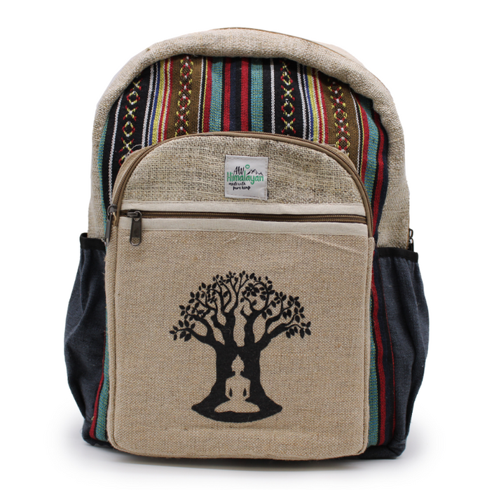 Hanf Rucksack gross – Bodhi Baum Design aus Nepal