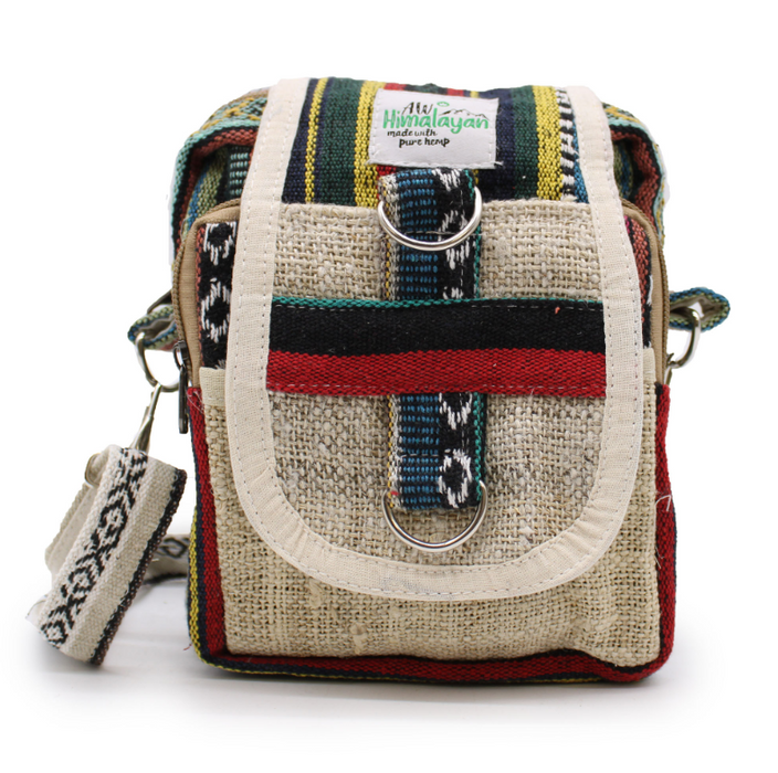 Hanf Umhängetasche klein – Crossbody Tasche aus Nepal
