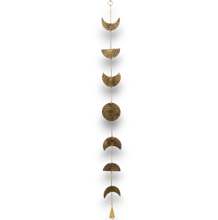 Klangspiel Mondphasen – Messing Windspiel mit Glöckchen