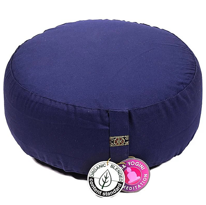 Meditationskissen schieferblau – Bio Baumwolle mit Buchweizenfüllung
