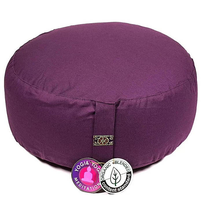 Meditationskissen tiefviolett – Bio Baumwolle mit Buchweizenfüllung