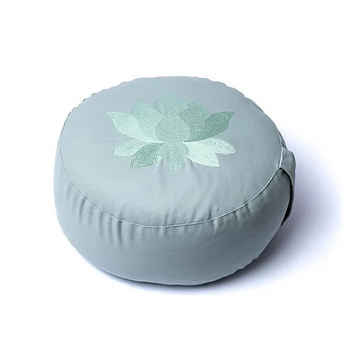 Meditationskissen Lotus salbeigrün – Bio Baumwolle mit Buchweizenfüllung