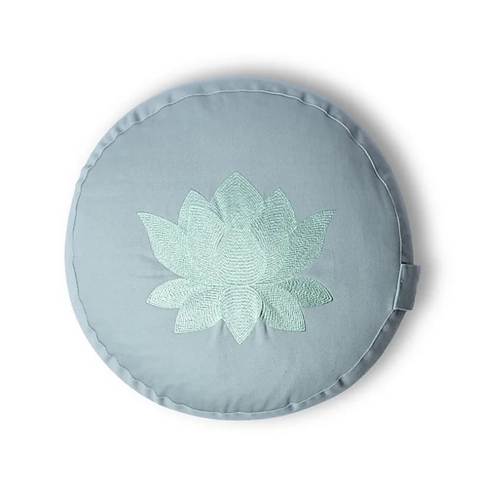 Meditationskissen Lotus salbeigrün – Bio Baumwolle mit Buchweizenfüllung