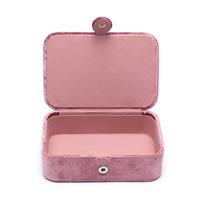 Schmuckkästchen Samt rosa mit Lebensbaum – bestickt & mit Perlen