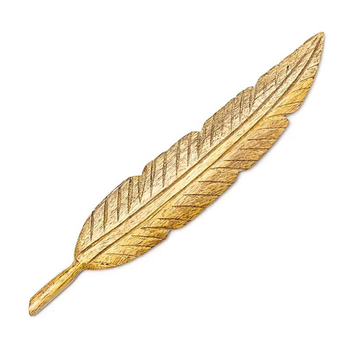 Dekofeder aus Mangoholz – handgefertigtes Wohnaccessoire