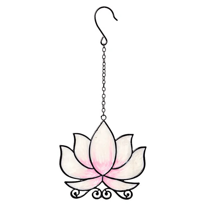 Fensterhänger Lotus weiss – zartes Lichtspiel aus Glas