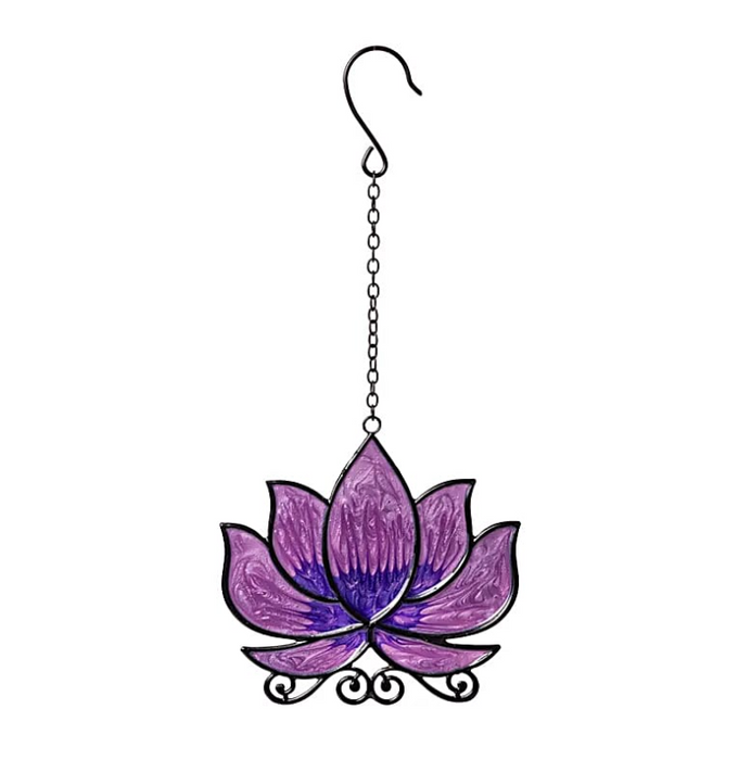 Fensterhänger Lotus lila – zartes Lichtspiel aus Glas