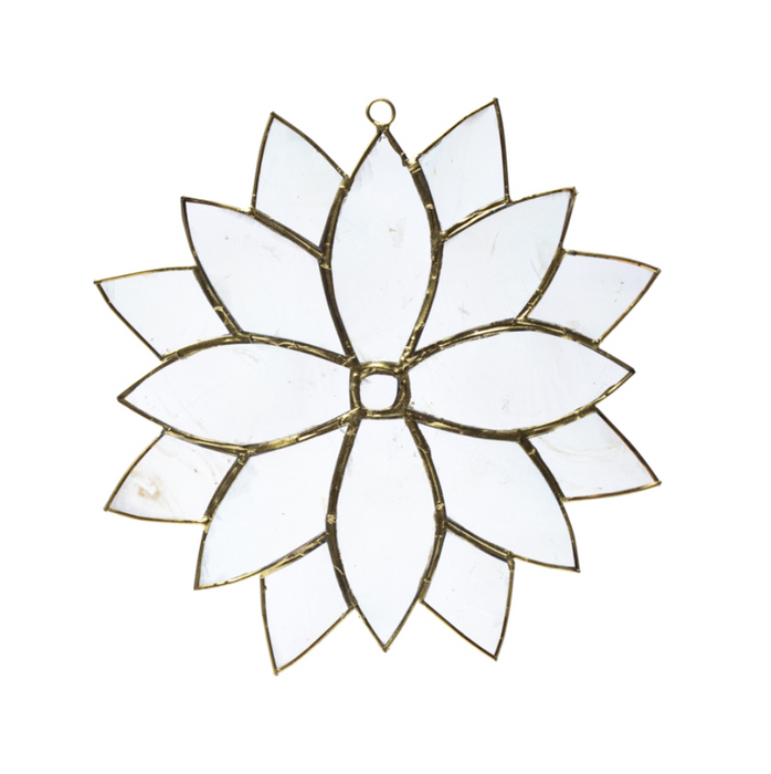 Fensterhänger Lotus aus Capiz Muschel – natürliches Lichtspiel