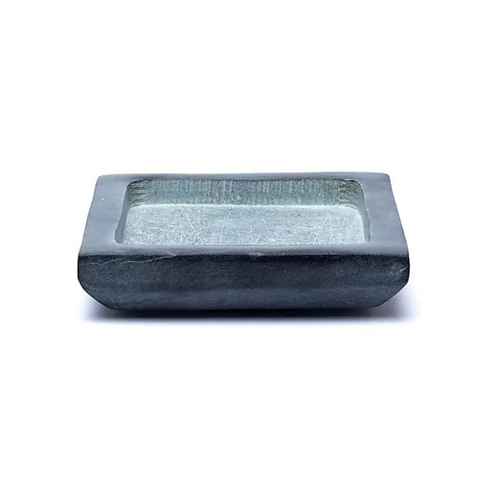 Kerzenhalter Speckstein grau quadratisch – 9x9 cm