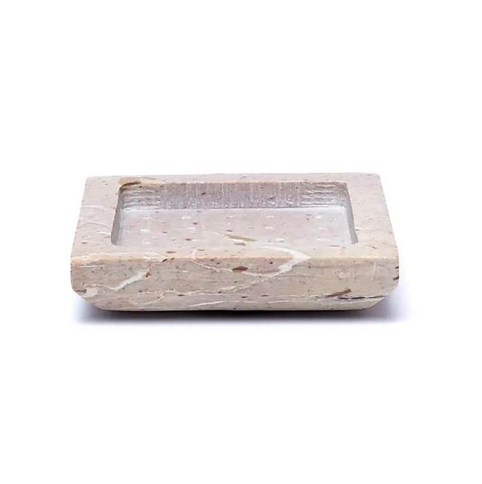 Kerzenhalter Speckstein beige quadratisch – 9x9 cm