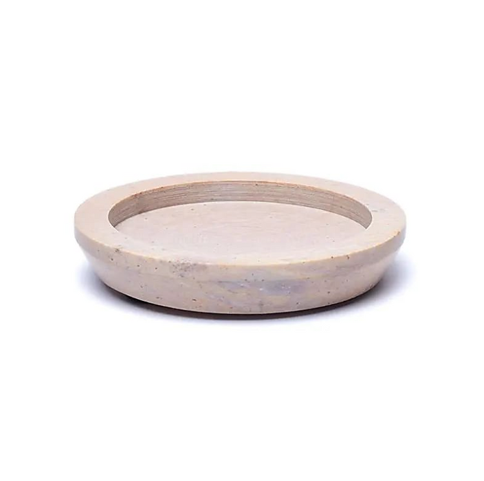Kerzenhalter Speckstein beige rund – 9.5 cm