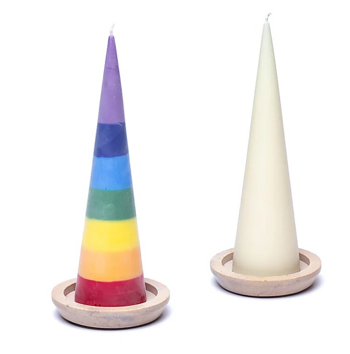 Kerzenhalter Speckstein beige rund – 9.5 cm